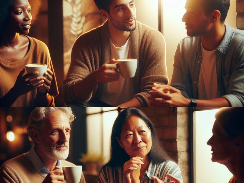 Diverse group having a conversation